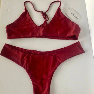 Strip Sky - Crimson Red Bikini - Size XL, NWT